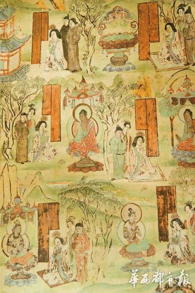 敦煌壁画，被众多美术史家视为中国画工画的巅峰。