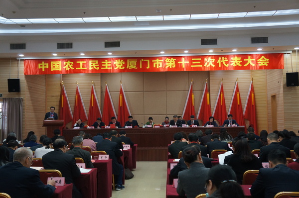 12月18日，农工党厦门市第十三次代表大会在厦门市团结大厦隆重召开。（记者 照宁摄）1