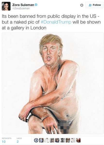 伊尔玛·戈尔为特朗普创作的裸体肖像。