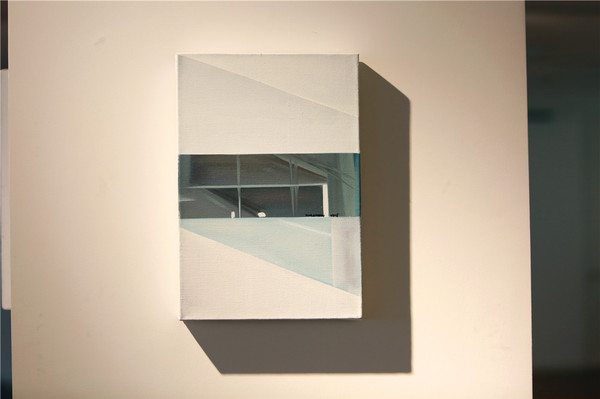 夏晶心，镜像 c6，布面油画，35×24cm，2015
