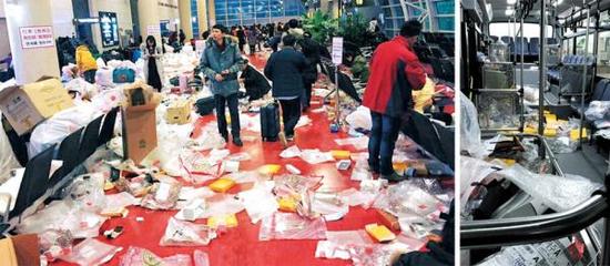 韩媒再爆中国游客机场乱扔垃圾 所过之处一片狼藉（图）