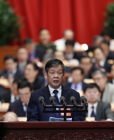 3月10日，全国政协十二届五次会议在北京人民大会堂举行第三次全体会议。这是陈自力委员作《以金融推进养老产业供给侧结构性改革》的发言。