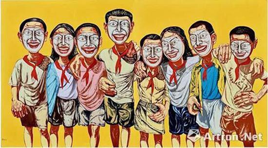 曾梵志《面具系列1996 No.6》 成交价：1.0502亿港元   保利香港五周年春拍