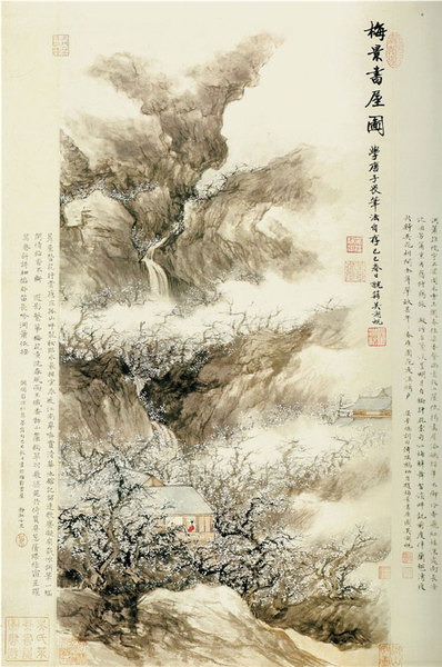吴湖帆 梅景书屋图  纸本立轴 1929年  上海博物馆藏