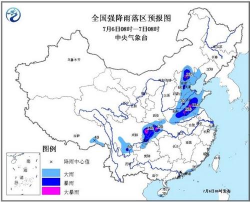 暴雨黄色预警发布：北京湖北等地有大到暴雨