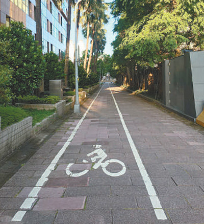 台北市自行车道。本报记者 王 尧摄 