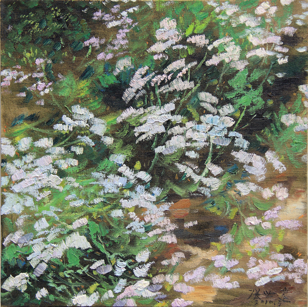 张世健《香菜花》 50×50cm 布面油画 2010