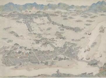 《福州市》，中国青绿山水画，十七世纪末，阿姆斯特丹国家博物院收藏