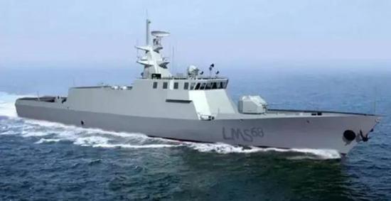 ▲中国为马来西亚制造的“滨海多任务舰”效果图