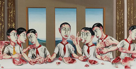 　　2013年香港苏富比40周年春拍中，尤伦斯旧藏的曾梵志《最后的晚餐》以1.8044亿港元成交，刷新了其个人和中国在世当代艺术家最高拍卖纪录。