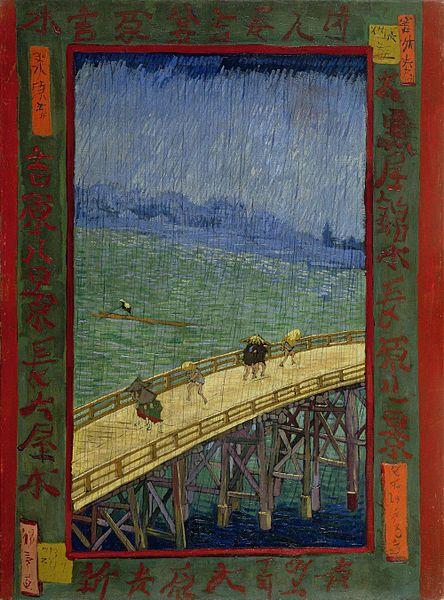 梵高临摹的歌川广重的《雨中的桥》