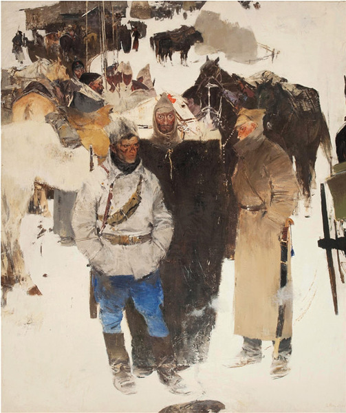 莫伊谢延科 同志们 布面油画 190×160cm 1963-1964年