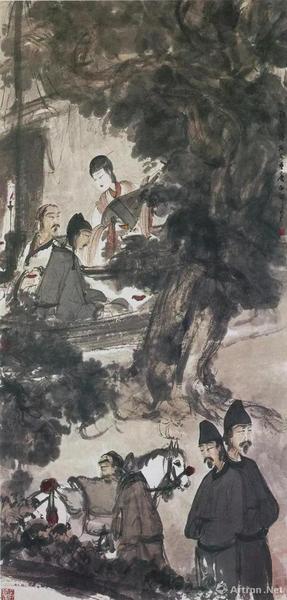 　　傅抱石《琵琶行》1944年作，南京博物院 　同为南京博物院藏《琵琶行》是已出版的最负盛名的一幅