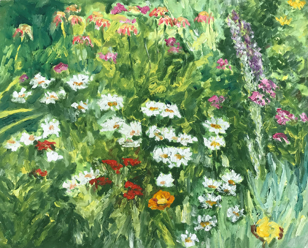 Dorothy Knowles，Daisies ，                 Oil on canvas  ，61x76cm， 2002 多萝西·诺尔斯 《雏菊》油画  61x76cm 2002