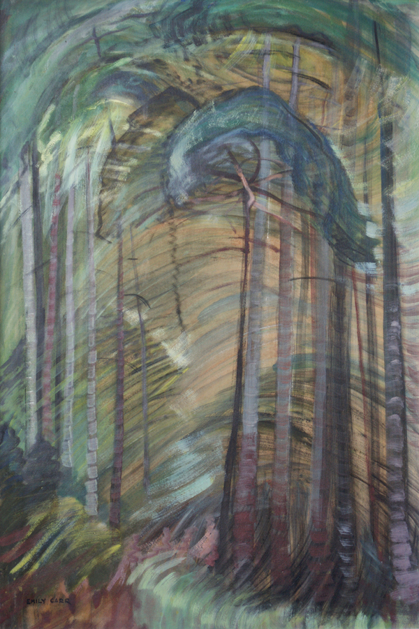 Emily carr，Sunshine，Oil on paper on canvas  ，96.5x61cm ，1938埃米莉·卡尔 《阳光》油画 96.5x61cm 1938