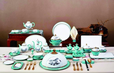 中国国家博物馆收藏的高淳陶瓷制作国宴餐瓷