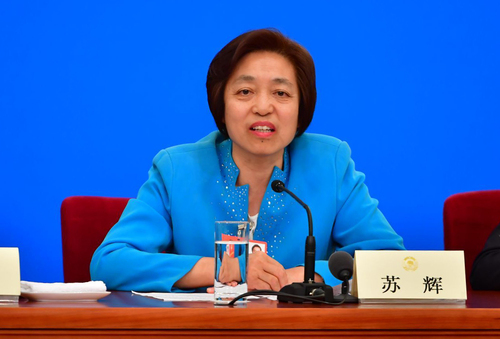 台盟中央主席苏辉。人民网记者 于凯 摄