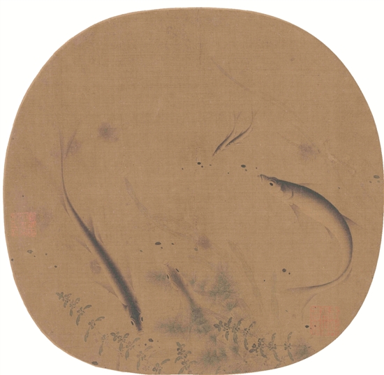 宋 佚名 群鱼戏藻图 48×38cm
