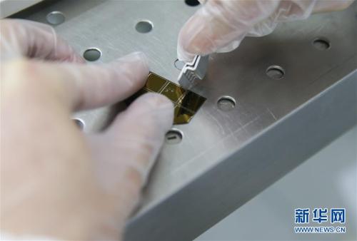 4月11日，复旦大学微电子学院教授张卫、周鹏团队成员刘春森在实验室内对硅片进行切割。 新华社记者 丁汀 摄 图片来源：新华网
