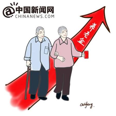 漫画：养老金迎“14连涨”。 作者：王彩凤