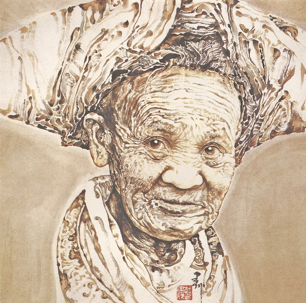 苗婆 70x70cm 2004年 水墨 宣纸 中国画颜料