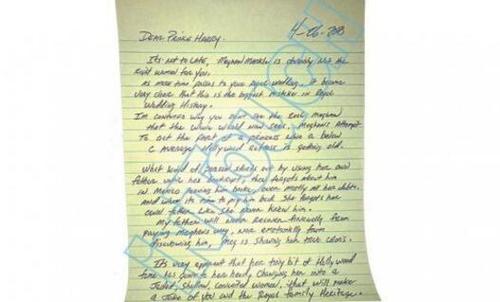梅根的哥哥写给哈里王子的亲笔信