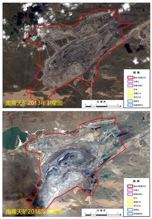 图2 2013年以来霍林河露天煤矿(南矿)占用、损毁草原面积迅速扩大