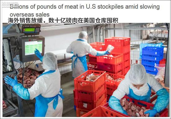 受关税影响出口受挫 20亿斤肉在美国仓库堆积如山