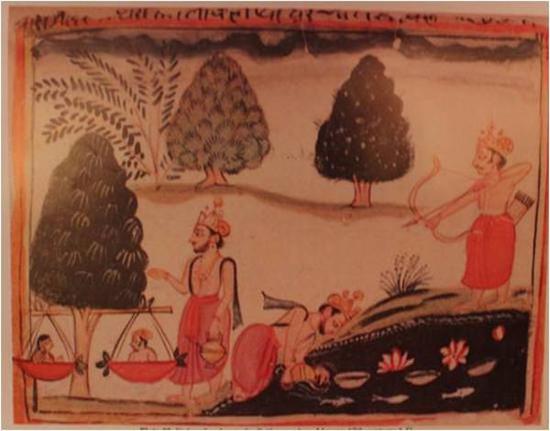 波斯语译《罗摩衍那》两种彩绘本中的睒子故事图