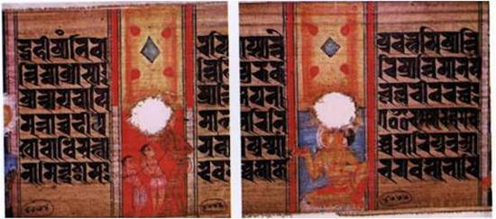 C 印度12世纪《八千颂般若经》抄本中的须大拏太子本生图