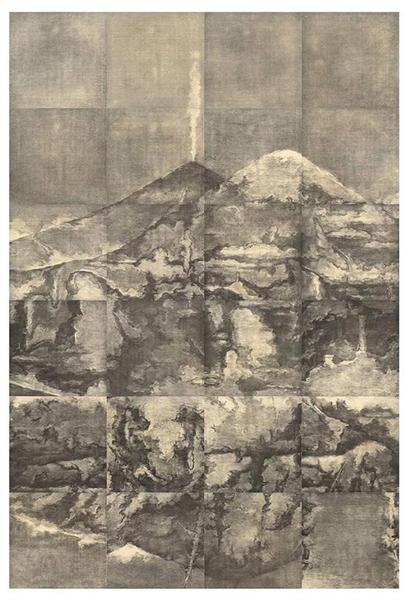 苏新平，荒原三号，300×200cm，纸本铜版，2017