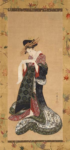 《艺妓读信》，喜多川歌麿（1753?1806），纸本设色，约1805?6年