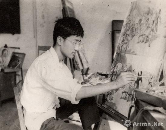 李平在上海市美术学校培训时