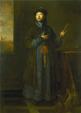 1687年詹姆士二世令宫廷画师为沈福宗画的像