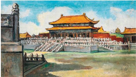 关良 故宫 20世纪50年代作 油画 西泠2018秋拍 成交价：264.5万元