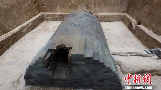 一号墓砖椁。西安市文物保护考古研究院供图