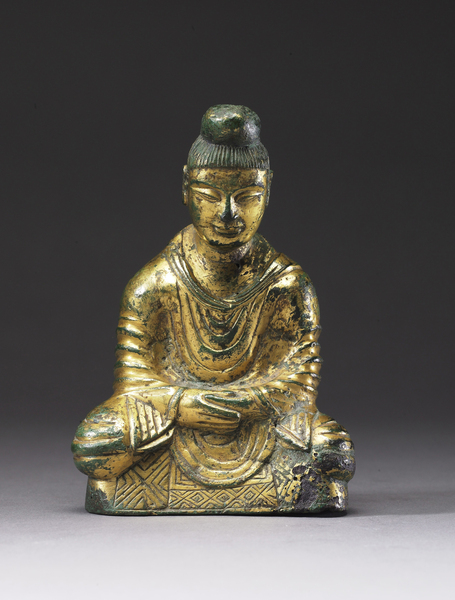 17.鎏金佛像 十六国时期 1979年长安黄良石佛寺出土   西安博物院藏