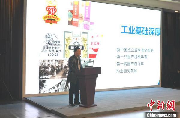 14日，天津市河东区项目在“第七届京津冀文化创意产业合作及项目推介会”上进行演示推介。　陈杭 摄