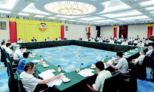 7月20日，全国政协2020年度主席会议成员务虚会在北京召开。中共中央政治局常委、全国政协主席汪洋主持会议并讲话。　本报记者　贾宁　摄