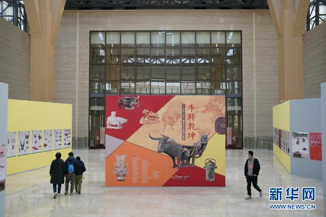 5  2月22日，参观者在河北博物院《牛转乾坤——辛丑（牛年）新春生肖文物图片联展》上参观。
