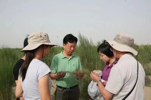 全国政协委员刘昕带研究生在新疆塔克拉玛干沙漠考察
