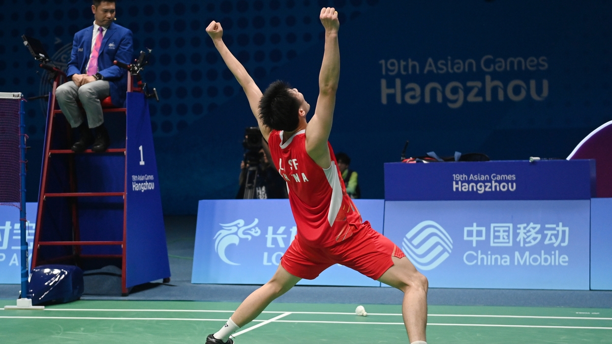 【高清组图】羽毛球男单决赛：中国选手李诗沣获得金牌
