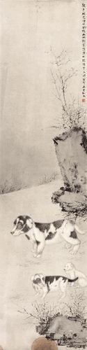 酸枣坡（国画）123×30.5cm-2023年-刘万鸣