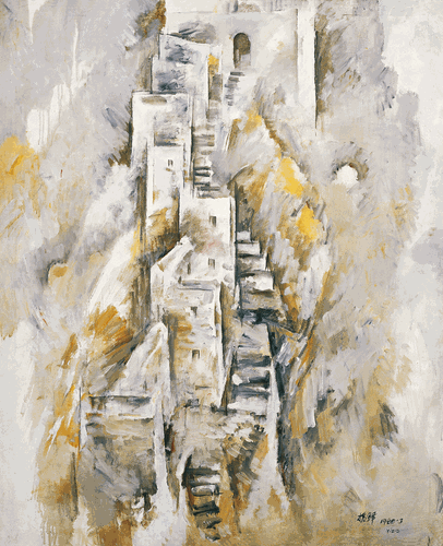 司马台长城（油画）159×129cm-1988年-闫振铎